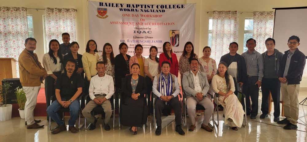 Faculty and participants at Bailey Baptist College, Wokha.